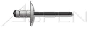 (3000pcs) 3/16X.062-.250 Multigrip Rivets Aluminum Body/Steel Pin Large Flange Pin=Black Phosphate Coated