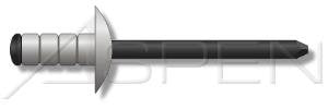 (4000pcs) 3/16X.187-.437 Multigrip Rivets Aluminum Body/Steel Pin Dome Head Pin=Black Phosphate Coated