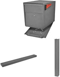 Mail Boss X4 In-Ground Mount Combo Kit Locking Metal Standard Mailbox - Granite
