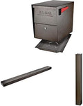 Mail Boss Package Master X4 In-Ground Mount Combo Kit Locking Metal Standard Mailbox - Bronze