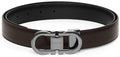 Reversible Leather Belt with Double Gancini Buckle for Men by Ferragamo