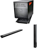 Mail Boss X4 In-Ground Mount Combo Kit Locking Metal Standard Mailbox - Black