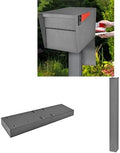 Mail Boss Mail Manager Street Safe X2 In-Ground Mount Combo Kit Locking Metal Standard Mailbox - Granite