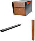Mail Boss Mail Manager X4 In-Ground Mount Combo Kit Locking Metal Standard Mailbox - Wood Grain