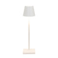 Zafferano, Poldina Micro Lamp, Rechargeable Cordless Table Lamp with Touch Controls, Suitable for Indoor and Outdoor, Dimmer, 2200-3000 K, Height 10.8 Inches, White Color