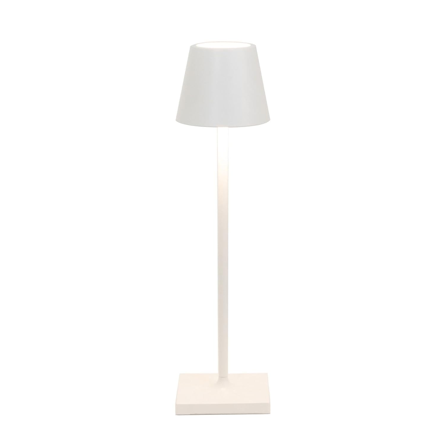 Zafferano, Poldina Micro Lamp, Rechargeable Cordless Table Lamp with Touch Controls, Suitable for Indoor and Outdoor, Dimmer, 2200-3000 K, Height 10.8 Inches, White Color