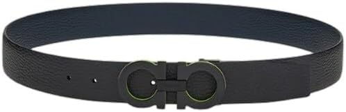 Salvatore Ferragamo Black Gancini Adjustable reversible Leather Belt