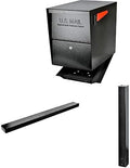 Mail Boss Package Master X4 In-Ground Mount Combo Kit Locking Metal Standard Mailbox - Black