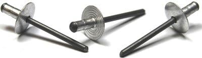 3/16' x .062'-.250' Dome Head/Large Flange Multi-Grip Rivets/Aluminum Body/Steel/Black Phos Mandrel / 3,000 Pc. Carton