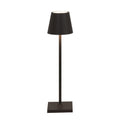 Zafferano, Poldina Micro Lamp, Rechargeable Cordless Table Lamp with Touch Controls, Suitable for Indoor and Outdoor, Dimmer, 2200-3000 K, Height 10.8 Inches, Black Color