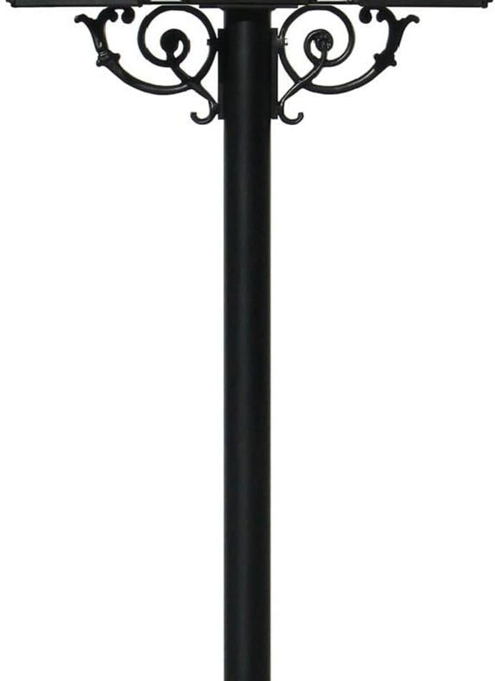 The Hanford Cast Aluminum Triple Mailbox Post System with Mounting Brackets and Scroll Supports, Mailboxes Sold Separately, Ships in 2 boxes