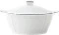 Japanese Style Tableware Household 10 Inch Ceramic Bowls Anti-scalding Binaural Soup Bowl With Lid 2500ML Large Capacity Ramen Bowls - White (Size : 25.4 * 15cm)