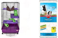Kaytee My First Home Deluxe Multi-Level Habitat with Casters for Pet Ferrets with Kaytee Clean & Cozy White Small Animal Pet Bedding 24.6 Liters Bundle