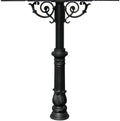 The Hanford Rust Free Cast Aluminum Quad Mailbox Post System with Ornate Base, Mounting Bracket and Scroll Supports, Mailboxes Sold Separately, Ships in 2 Boxes
