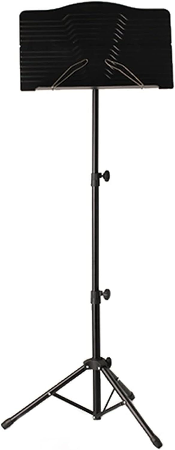 2 in 1 Dual-Use Folding Sheet Music Stand, Tripod Base Adjustable, Orchestral Music Holder, Maximum Load 4kg, for Guitar Violin Etc,