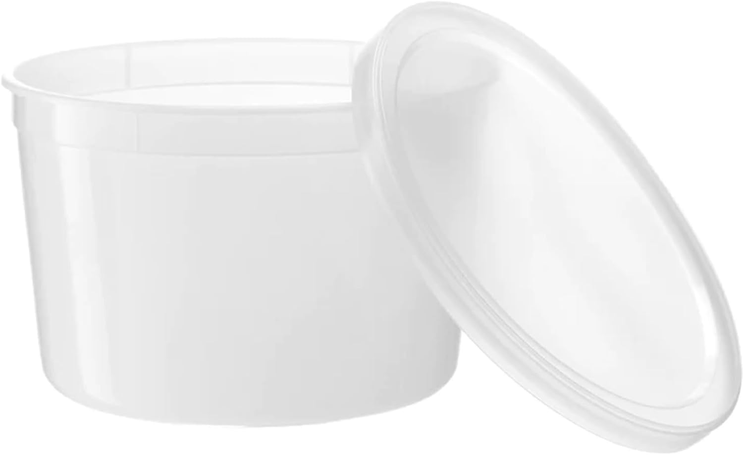 64 Oz Heavyweight Plastic Deli Containers with Airtight Lids | BPA Free Storage Cups for Soup Meal Prep Leftovers Takeout | Microwave Freezer Safe Reusable Containers | 200 Pack