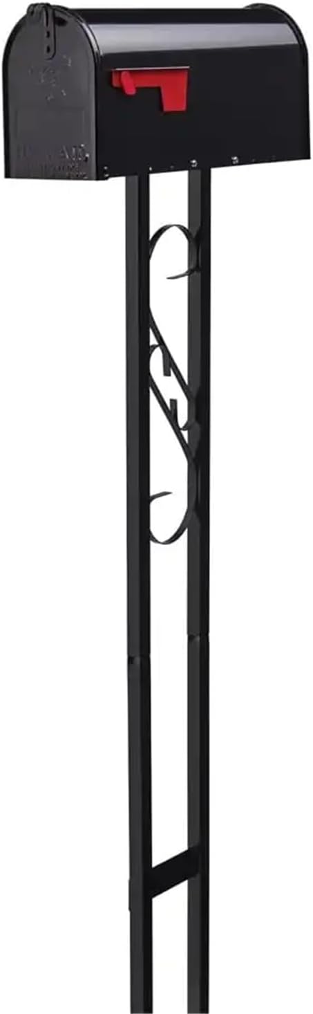 Mailbox to Go, Medium, Steel, Mailbox and Post Combo, Black