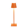 Zafferano, Poldina Micro Lamp, Rechargeable Cordless Table Lamp with Touch Controls, Suitable for Indoor and Outdoor, Dimmer, 2200-3000 K, Height 10.8 Inches, Orange Color