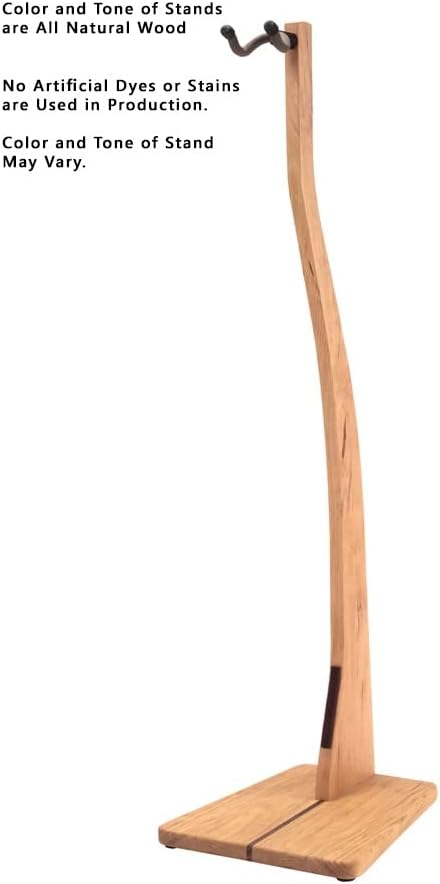 Zither Wooden Bass Guitar Stand - Handcrafted Solid Cherry Wood Floor Stands Best for Electric Bass Guitars, Made in USA