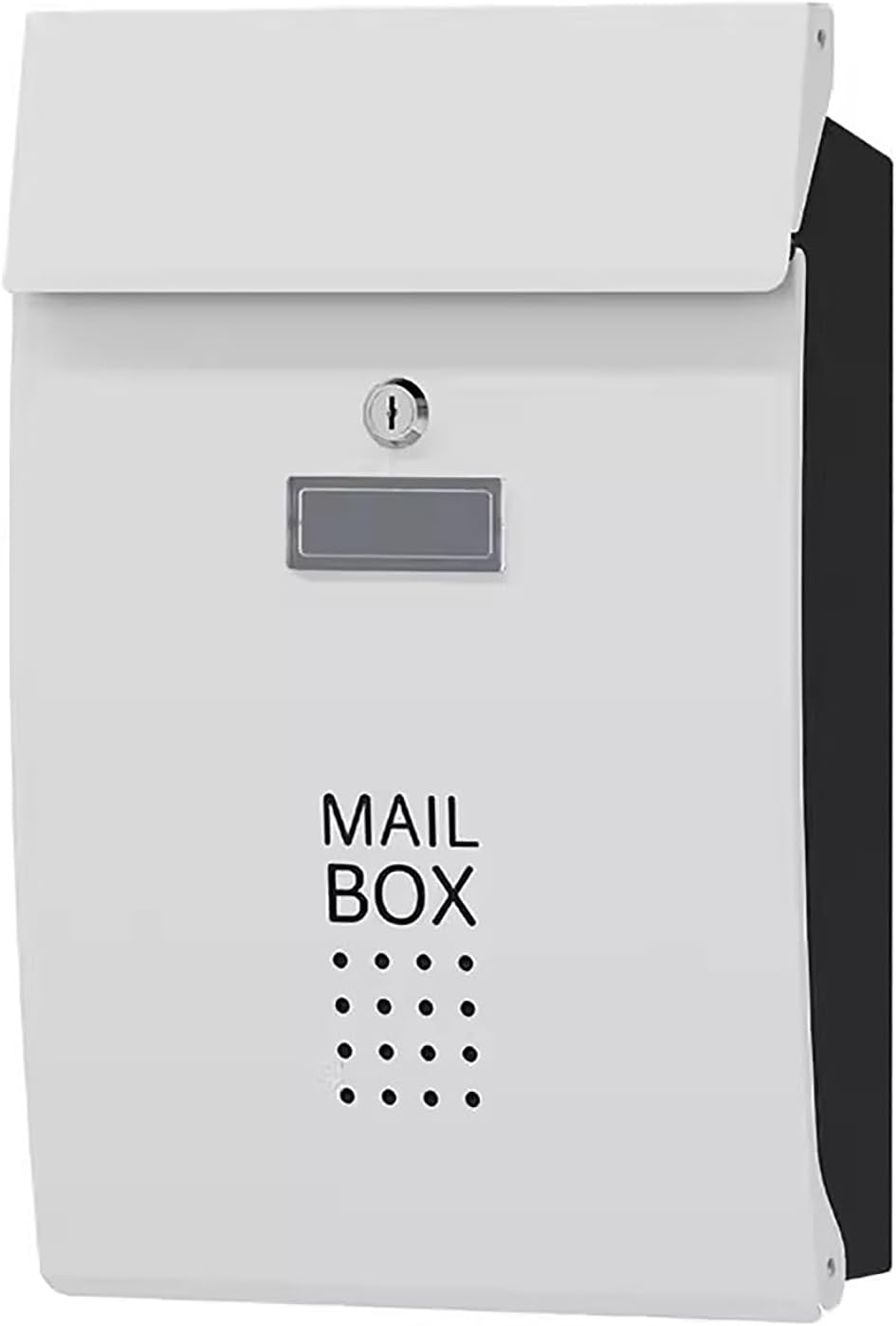Mailboxes for Outside, Wall Mount Mailbox, Large Capacity Metal Mailbox with Key Lock, for Outdoor Decoration(White)