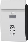 Mailboxes for Outside, Wall Mount Mailbox, Large Capacity Metal Mailbox with Key Lock, for Outdoor Decoration(White)
