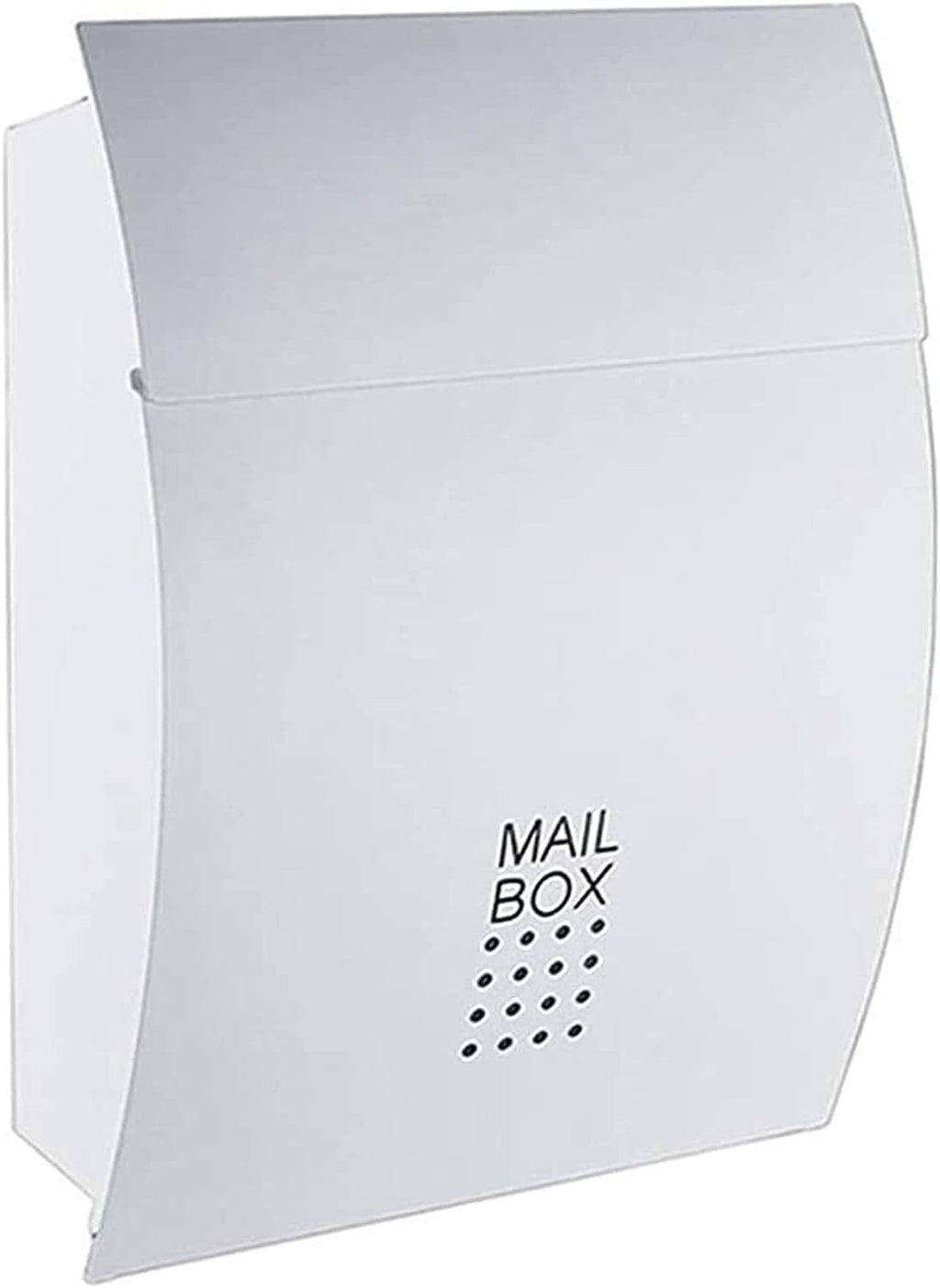 Wall-Mount Mailboxes Modern Villa Metal Mail Box ，Outdoor Rainproof Wall-Mounted Mailbox Household Large Magazine Postbox with Lock and Keys (Color : White, Size : 32 * 10.5 * 45.5cm)
