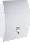 Wall-Mount Mailboxes Modern Villa Metal Mail Box ，Outdoor Rainproof Wall-Mounted Mailbox Household Large Magazine Postbox with Lock and Keys (Color : White, Size : 32 * 10.5 * 45.5cm)