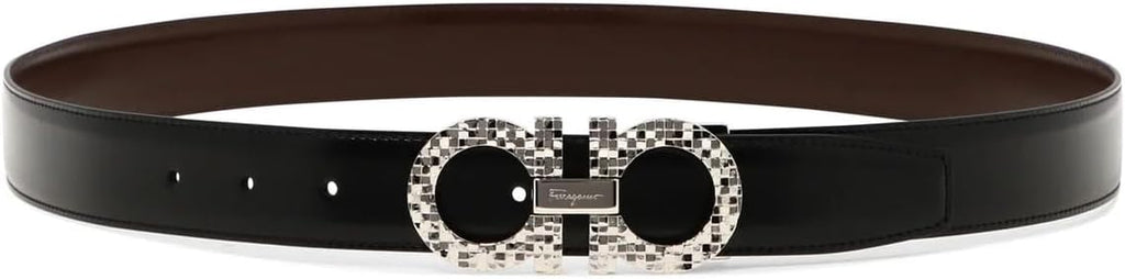 Salvatore Ferragamo Gancini Logo Engraved Reversible Buckle Belt