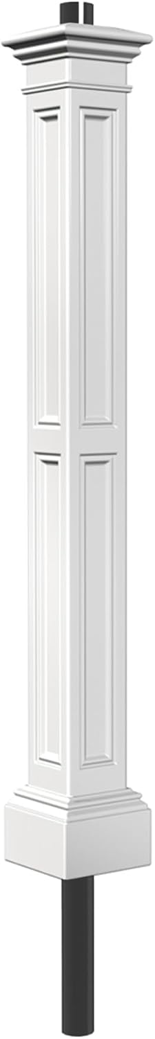 Mayne Liberty Heavy Duty Outdoor Lamp Post with Mount - Easy Install for Porch & Patio Lights, Weather & Fade Resistant, Shock Resistant, Long Lasting Outdoor Lighting Fixtures, White