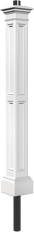 Mayne Liberty Heavy Duty Outdoor Lamp Post with Mount - Easy Install for Porch & Patio Lights, Weather & Fade Resistant, Shock Resistant, Long Lasting Outdoor Lighting Fixtures, White