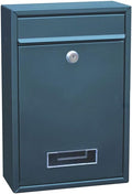 Mailbox Outdoor Wall Mount Security Locking Letter Box for Home Garden Decoration Newspaper Magazine Post(Gray)