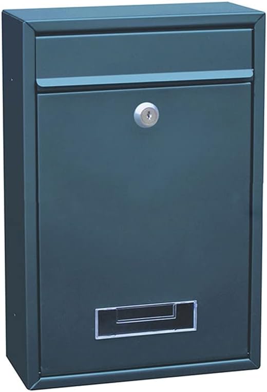 Mailbox Outdoor Wall Mount Security Locking Letter Box for Home Garden Decoration Newspaper Magazine Post(Gray)