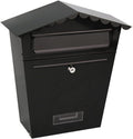 Lockable Secure Mail Letter Post Box Vintage Stainless Steel Metal Mailbox Garden Ornament Retro Wall-Mounted Mailbox Home Decor(D)