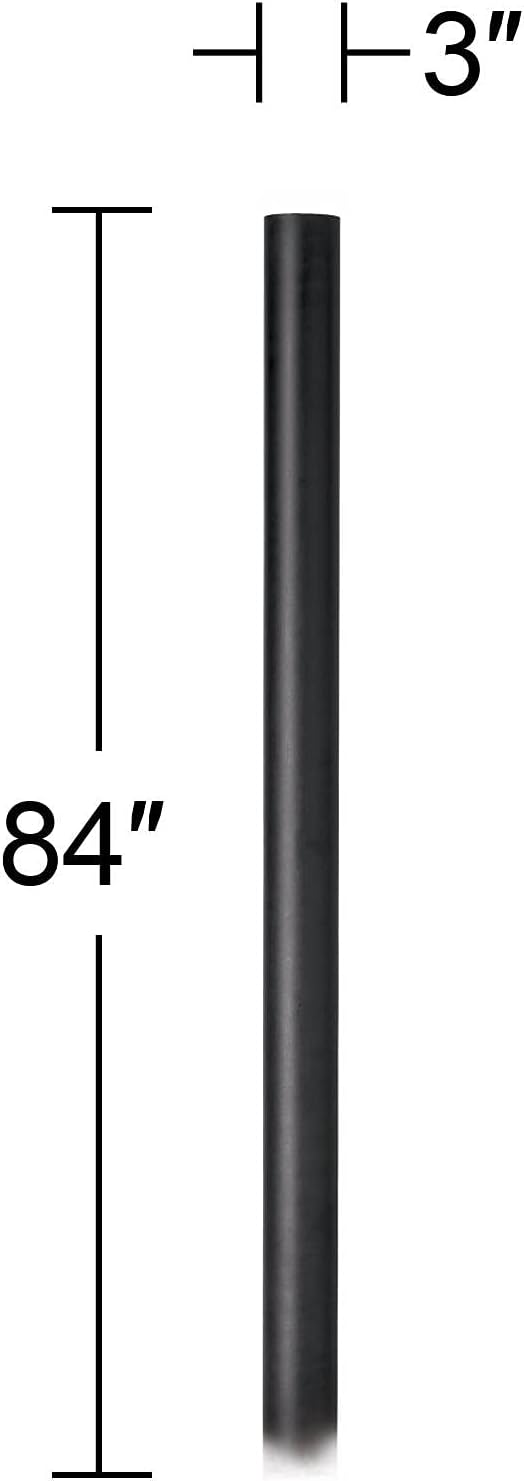 John Timberland Modern Outdoor Direct Burial Post Light Pole Black Die-Cast Metal 84' Accessories for Exterior House Porch Patio Outside Deck Garage Yard Garden Driveway Home Lawn Walkway