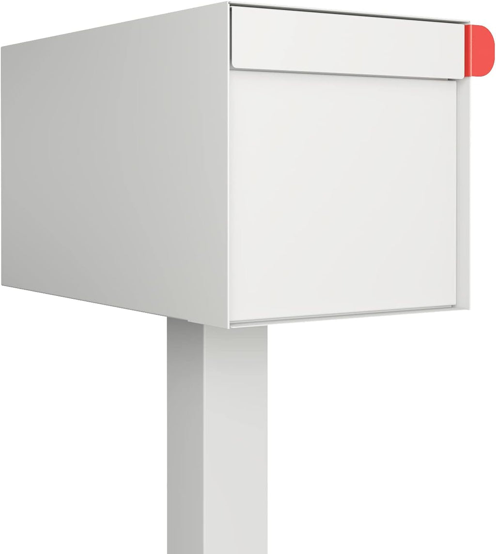 Town Square XL by Bravios - Extra Large Capacity Mailbox with Post - White