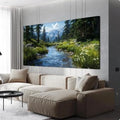 Large Canvas Wall Art Decor Artwork For Walls Green Landscape Wall Art Decor Wall Art Pictures For Living Room Nature Oversized Wall Art Prints Bedroom Kitchen Office Wall Decoration 35' X 70'