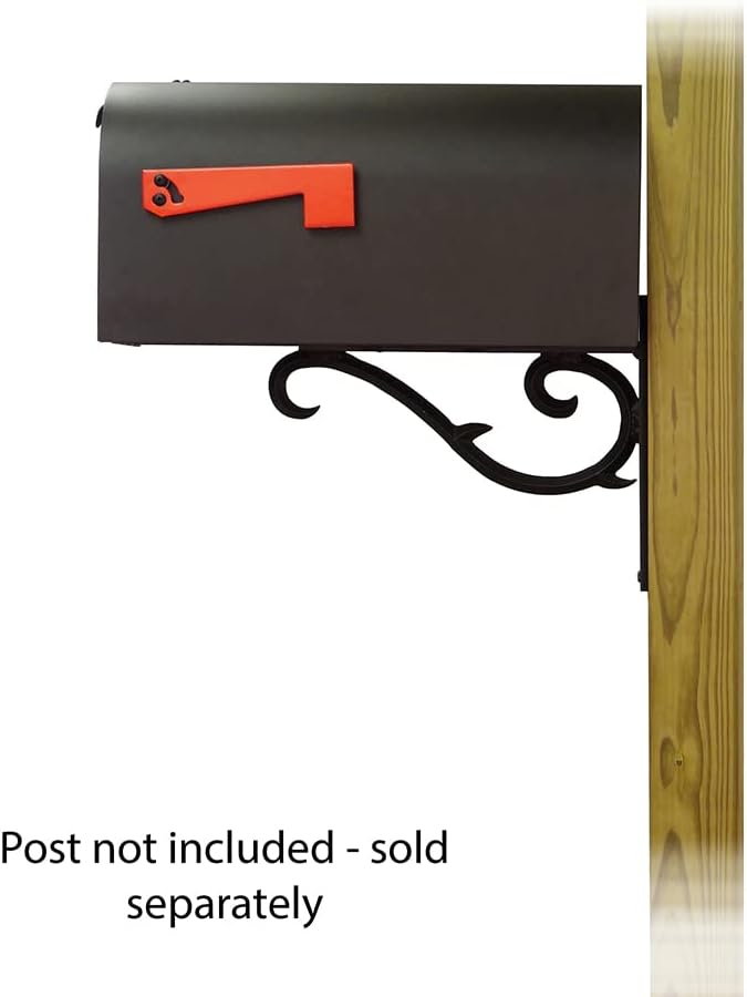 Special Lite Titan Steel Curbside Mailbox with Sorrento Front Single Mailbox Mounting Bracket - TC-SOR-FS-1016S-BLK