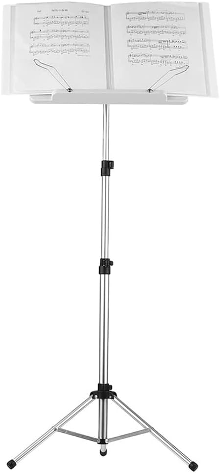 Music Stands Height Adjustable Music Holder Aluminum Alloy Sheet Music Stands Folding Violin Playing Desktop Book Stands，Grey
