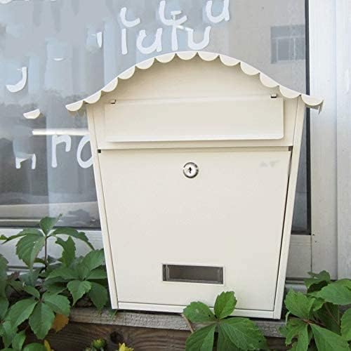 Letterbox,Post Box,Wall Mounted Post Box,Lockable Letter Box Steel Mail Box,Classic Wall Mounted Galvanised Steel Lockable