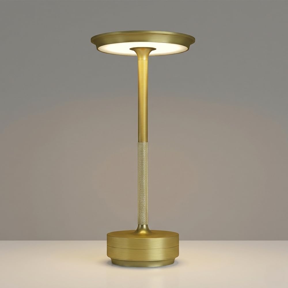 2026 Upgraded 6000mAH for longer battery life. LED Cordless Table Lamps Rechargeable, Portable ,Stepless Dimming Table Light with Memory Function, for Outdoor/Dinner/Patio/Restaurant, Gold (4pcs)