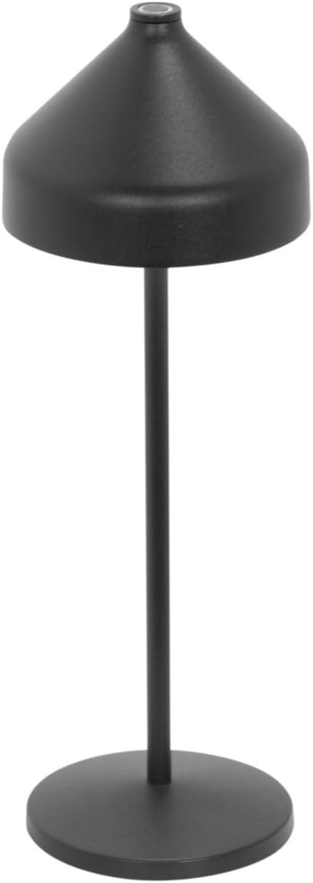 Zafferano, Amelie Pro Lamp, Rechargeable Cordless Table Lamp with Touch Control, Suitable for Indoor and Outdoor, Dimmer, 2200-3000 K, Height 13.4 Inches, Black Color
