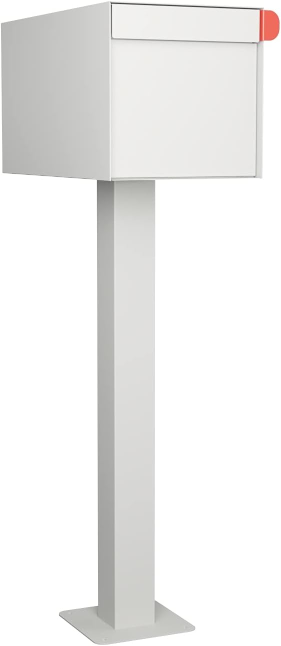 Town Square XL by Bravios - Extra Large Capacity Mailbox with Post - White