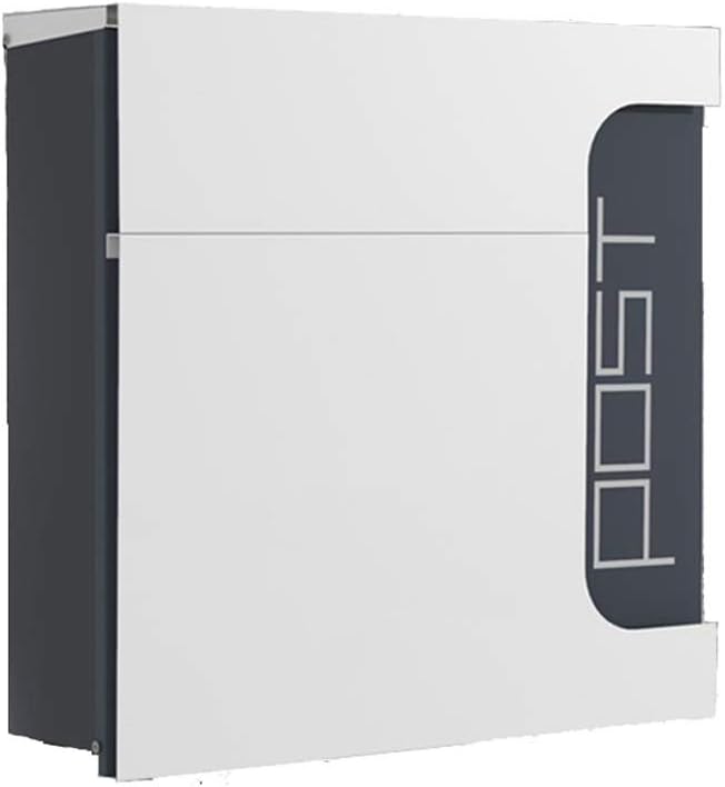 Letterboxes Letterbox Wall Mounted Outdoor Postbox Mailbox with Cover - Slim Line & Lockable Anthracite Post Boxes (B) (D)