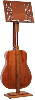 Music Stand Music Stands Heavy Wooden Music Holder 45'-53' Height Adjustable Sheet Music Stands with Guitar Holder Vintage Style More Stable