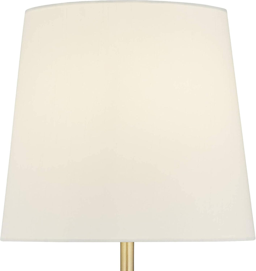 360 Lighting Phoebe Modern Glam Luxury Buffet Table Lamps 28 1/2' Tall Skinny Set of 2 Gold Metal White Tapered Drum Shade Glass Flower Accent Decor for Living Room House Home Dining Entryway