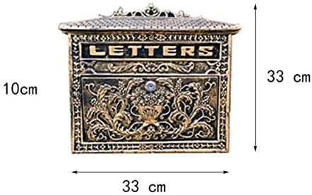 Cast Aluminum Mailbox Lockable Bronze Vintage Flower Postbox Mail Box Wall Mount Letters Box Metal Garden Decoration Home Street
