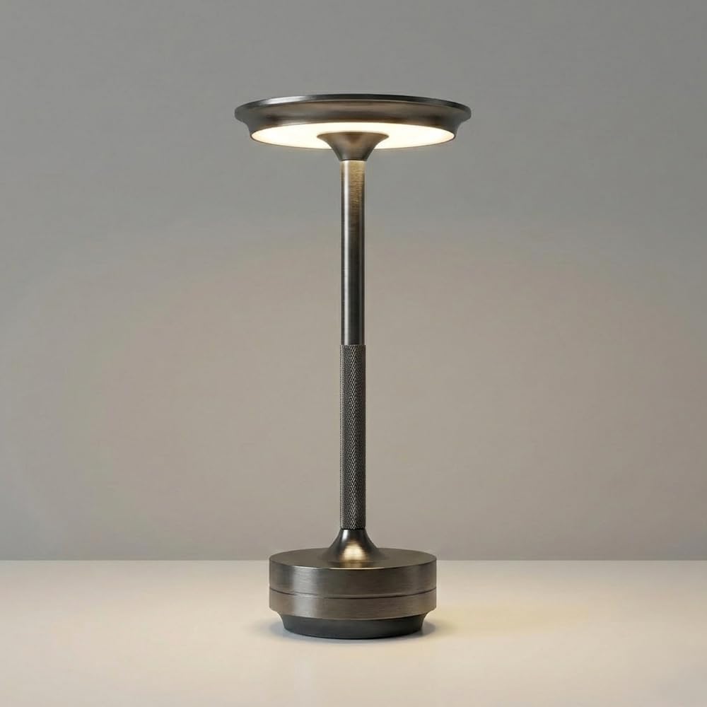 2026 Upgraded 6000mAH for longer battery life. LED Cordless Table Lamps Rechargeable, Portable ,Stepless Dimming Table Light with Memory Function, for Outdoor/Dinner/Patio/Restaurant, Silver (4pcs)