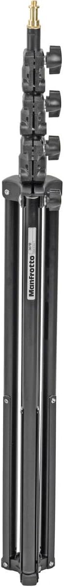 Manfrotto 367B Basic Light Stand extends up to 9 Feet with 5/8-Inch Stud and 015 Top - Replaces 3333 (Black)