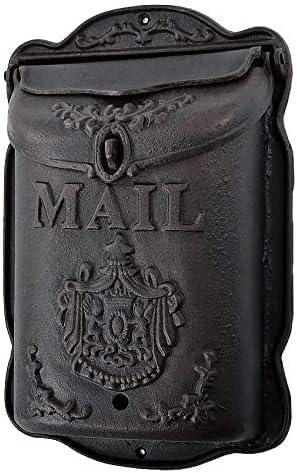 Rural Style Heavy Duty Wall Mounted Cast Iron Mailbox Metal Mail Box Newspaper Letter Post Box Rustic Postbox Gardon Yard