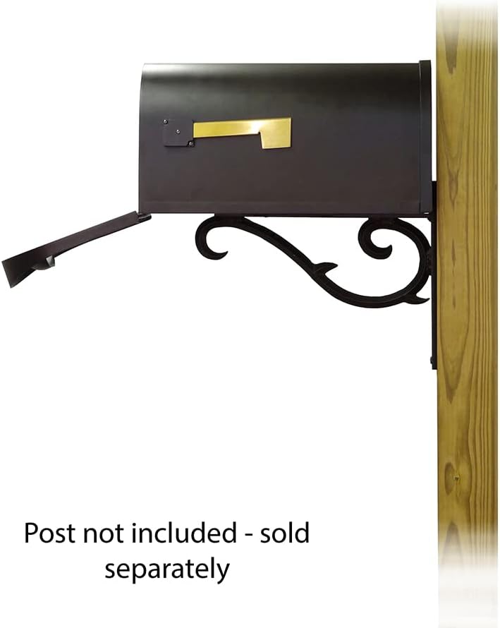 Special Lite Classic Curbside Mailbox with Sorrento Front Single Mailbox Mounting Bracket - TC-SOR-FS-1008-BLK